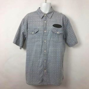 Harley Davidson Mens Button-Up Shirt Blue Sz L
